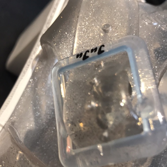 Jujus Chunky Silver Sparkle Jelly Heels with White Sole NWT - Picture 10 of 13